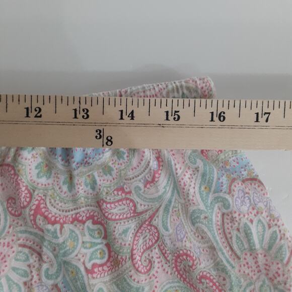 Lauren Ralph Lauren Black Label Pajama Set L Boxer Short Sleeveless Pink Paisley - Picture 12 of 14